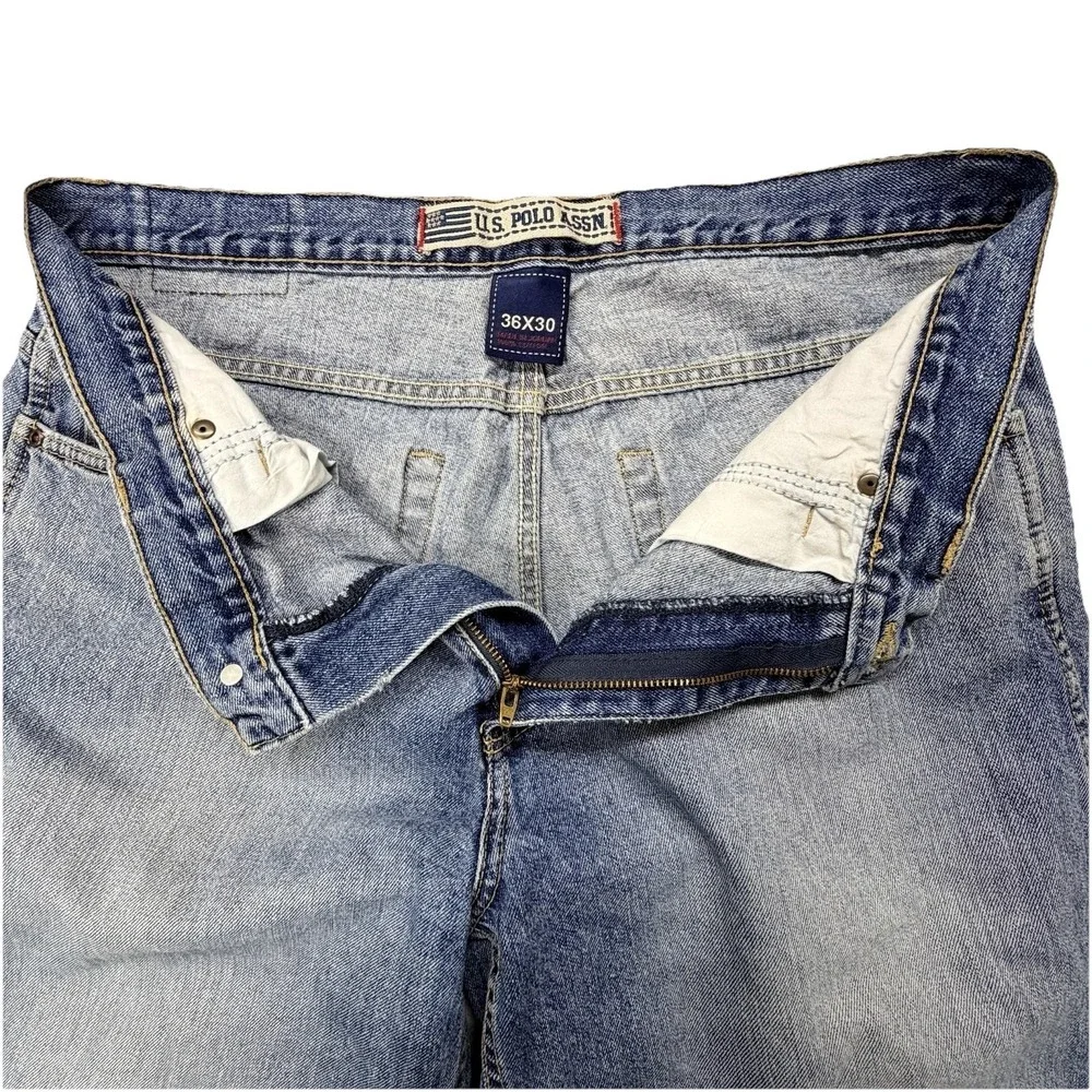 U.S. Polo Assn Jeans Mens 36x28 Blue Denim Relaxed Straight Leg Vintage Wash
